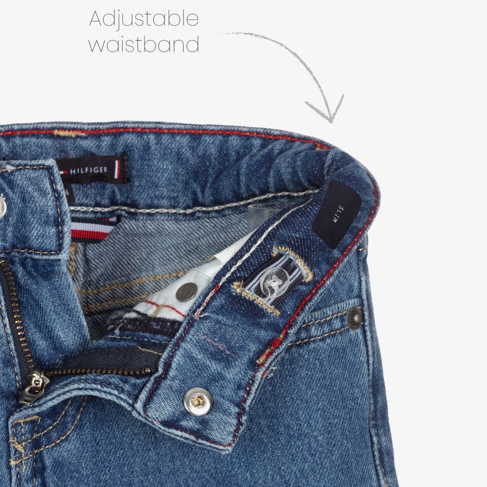 Tommy Hilfiger-Boys Blue Denim Logo Shorts | Childrensalon Outlet