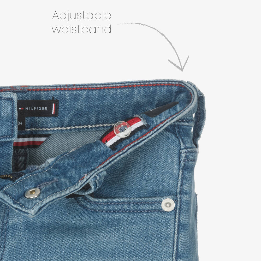 Tommy Hilfiger-شورت قطن دنيم لون أزرق للأولاد | Childrensalon Outlet