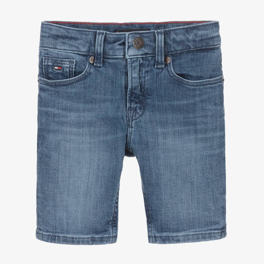 Tommy Hilfiger - Boys Blue Denim Slim Fit Shorts | Childrensalon