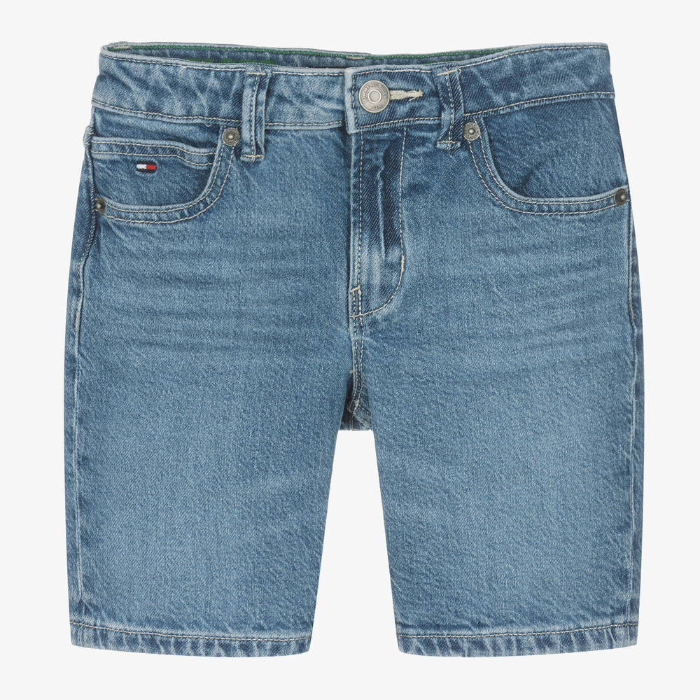 Tommy Hilfiger-Boys Blue Denim Straight Fit Shorts | Childrensalon Outlet