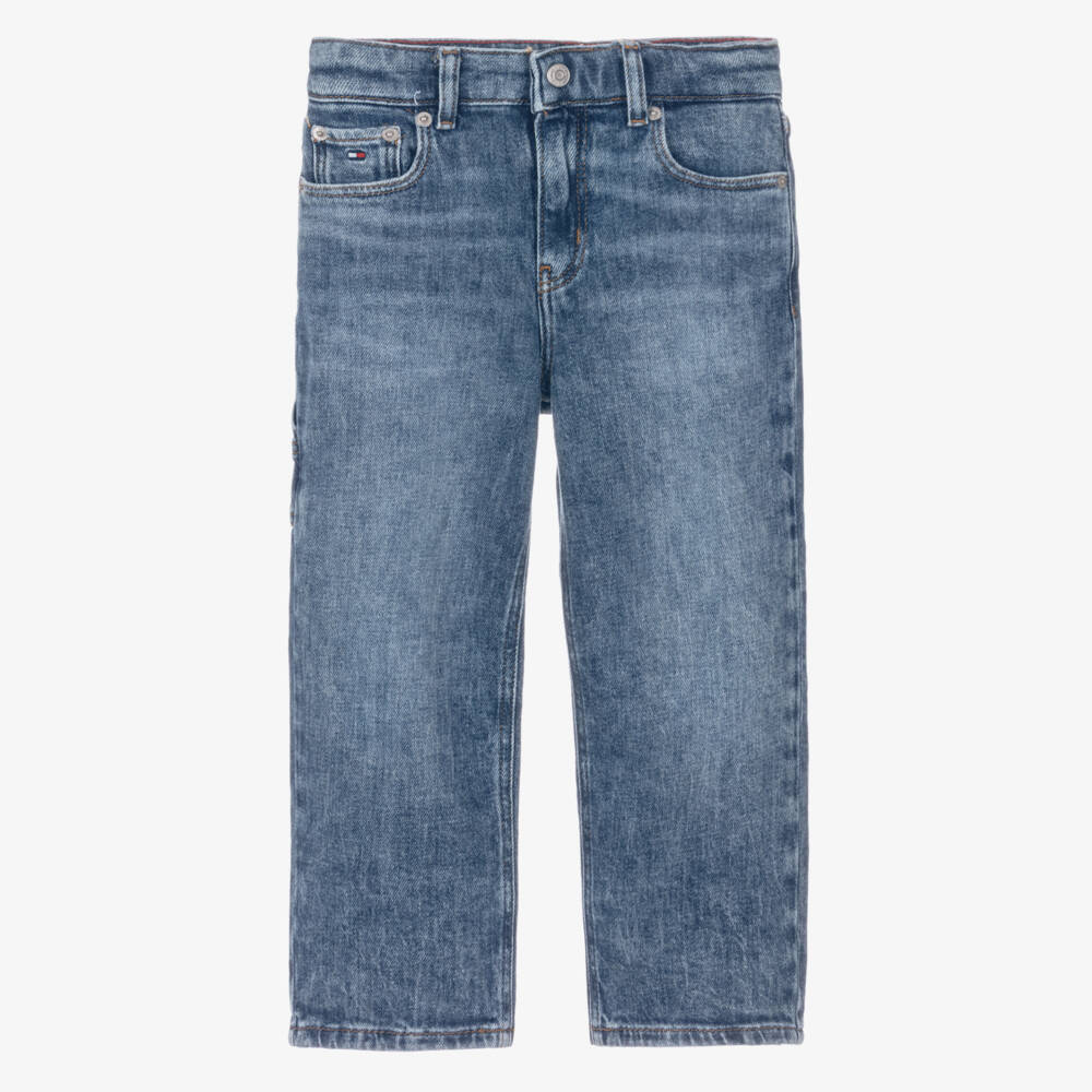Tommy Hilfiger-Boys Blue Denim Vintage Wash Carpenter Jeans | Childrensalon Outlet