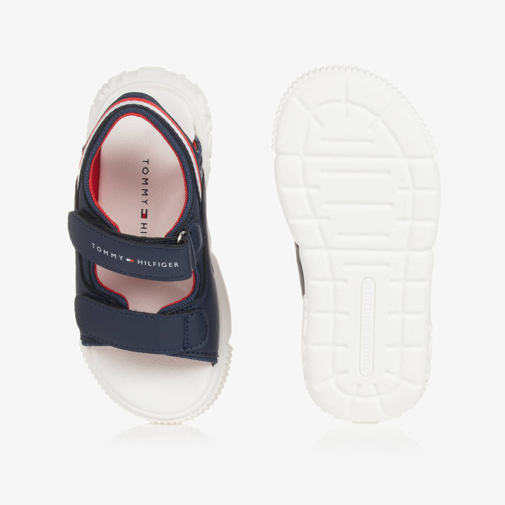 Tommy Hilfiger-صندل جلد صناعي وقماش لون كحلي للأولاد | Childrensalon Outlet