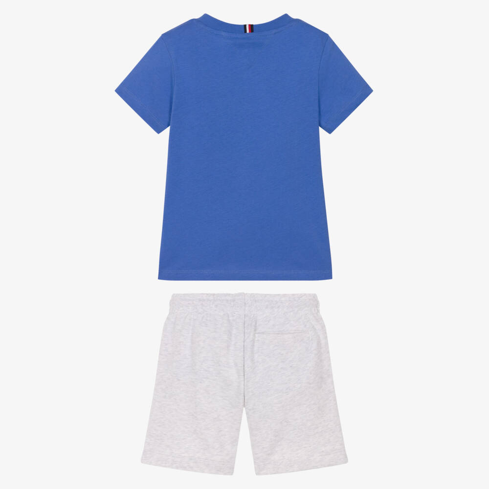 Tommy Hilfiger-Boys Blue & Grey Cotton Jersey Shorts Set | Childrensalon Outlet