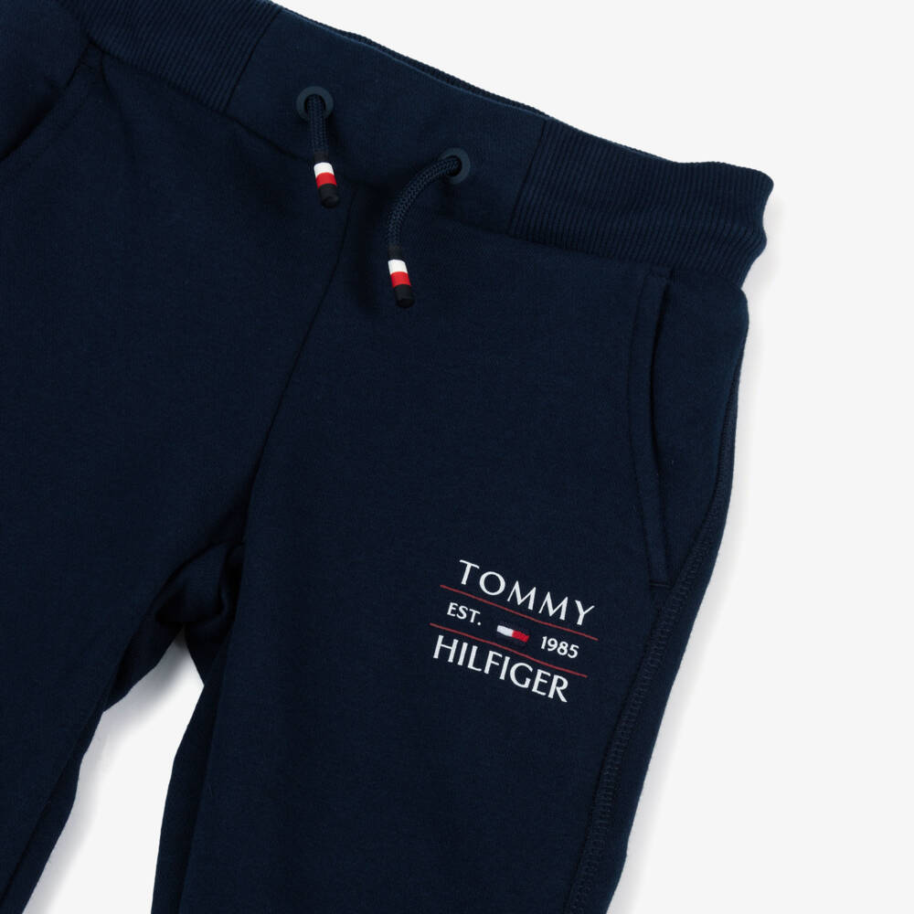 Tommy Hilfiger-Boys Blue Jersey Drawstring Pants | Childrensalon Outlet