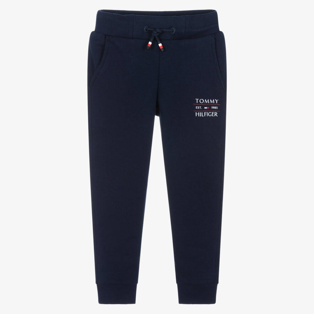 Tommy Hilfiger-Boys Blue Jersey Drawstring Pants | Childrensalon Outlet
