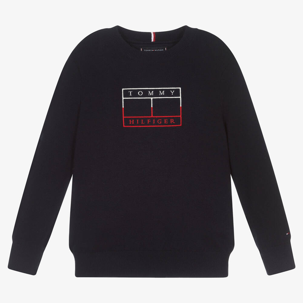 Tommy Hilfiger - Blauer Strickpullover (J) | Childrensalon