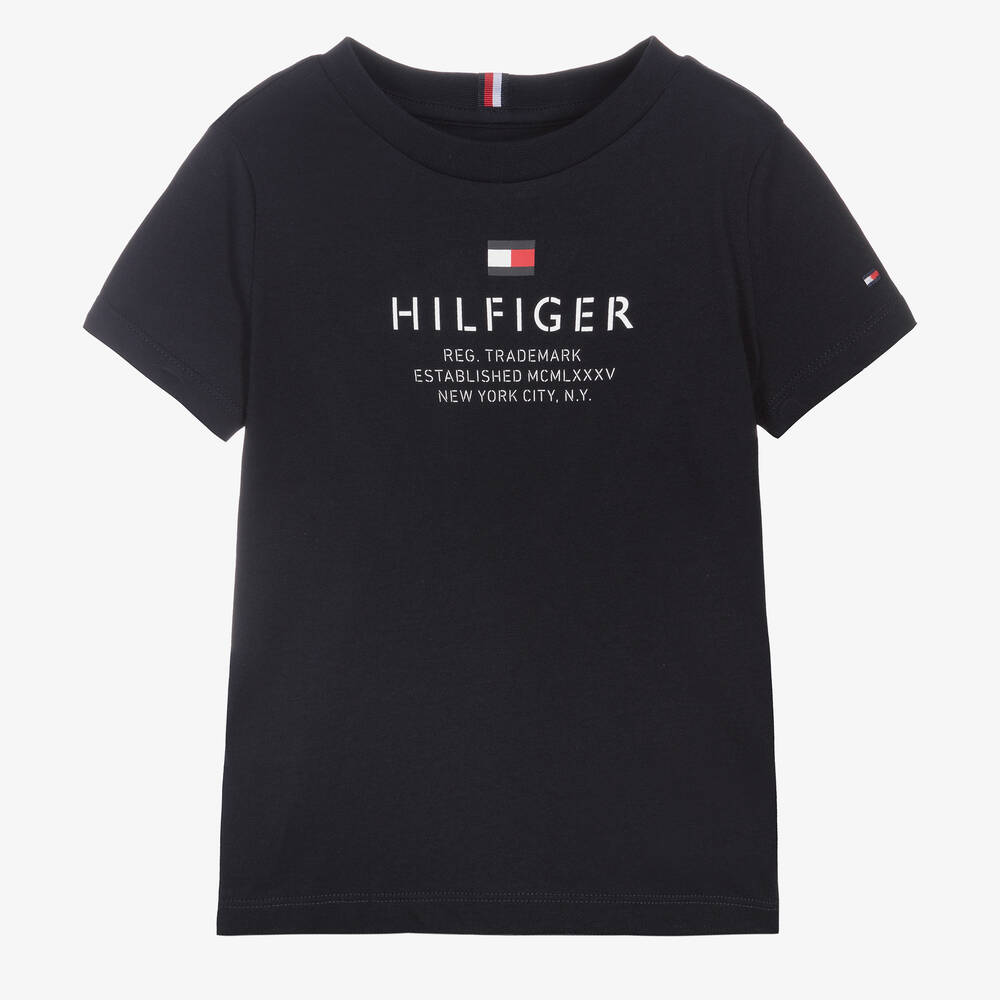 Tommy Hilfiger - T-shirt bleu en coton garçon | Childrensalon