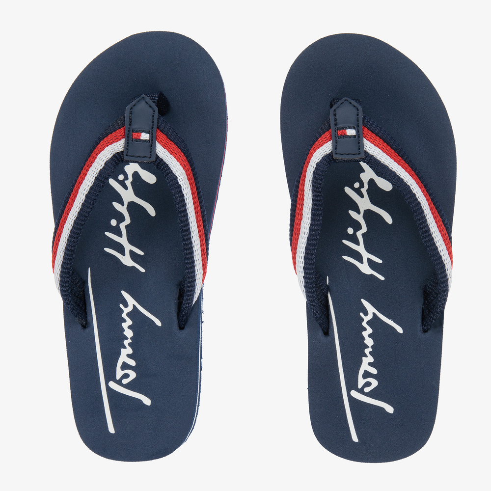 Boys tommy hilfiger flip flops best sale