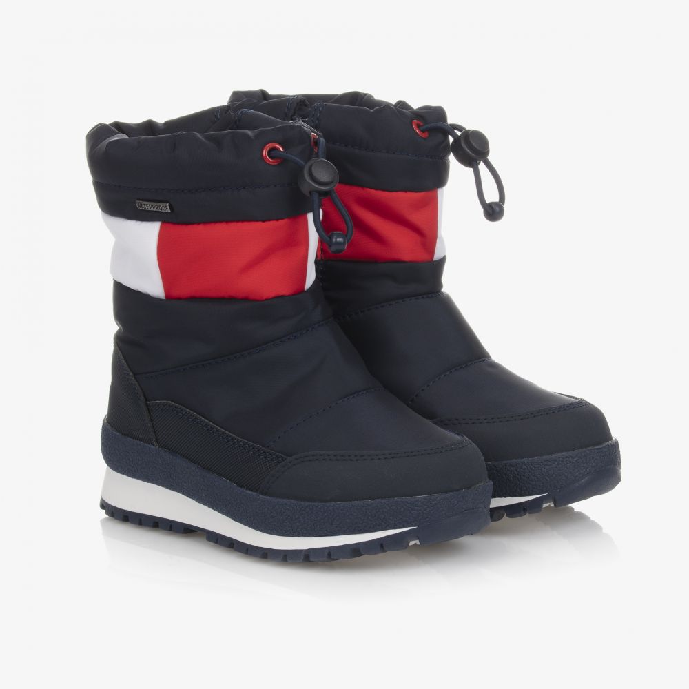 Tommy Hilfiger Boys Blue Logo Snow Boots Childrensalon Outlet