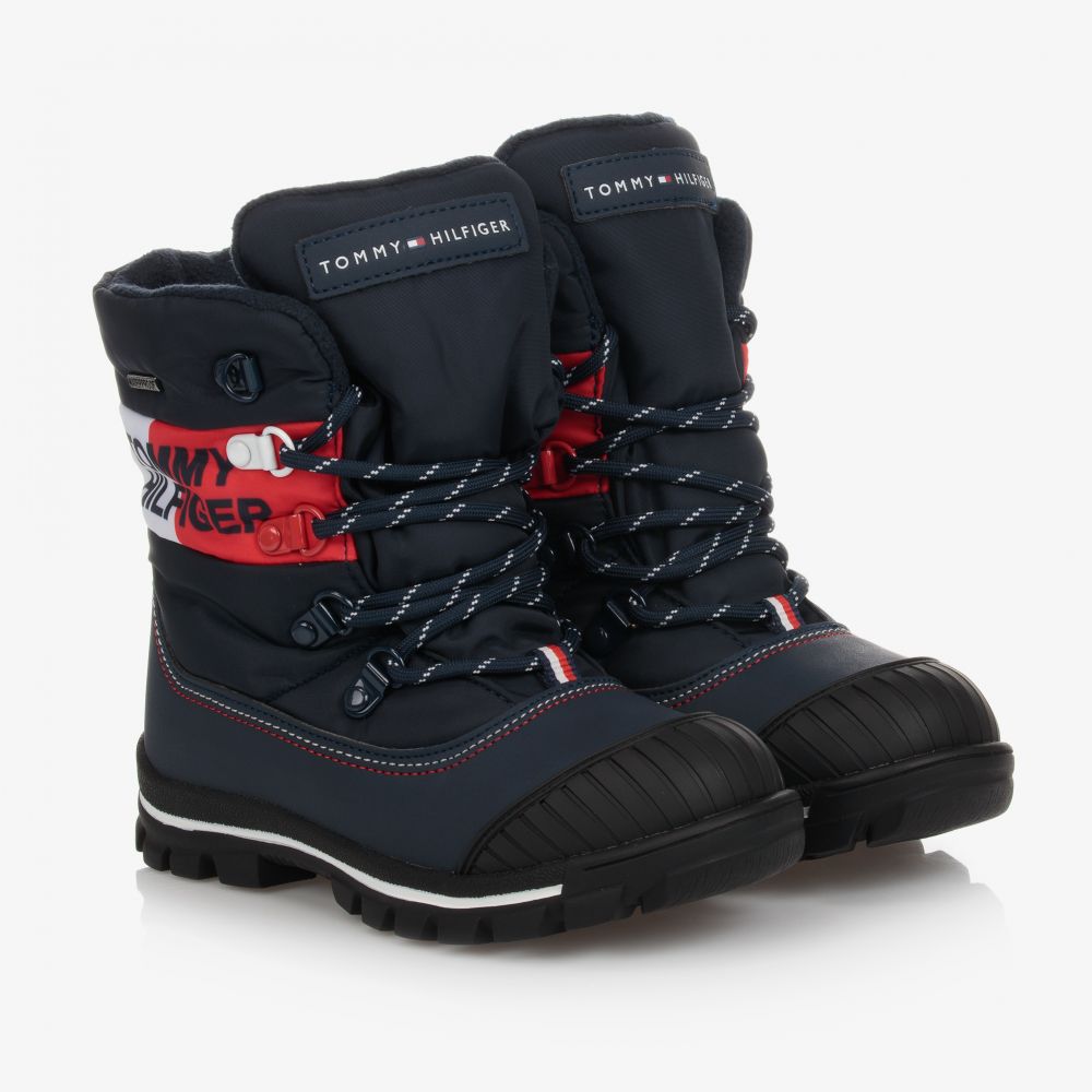 Tommy Hilfiger Boys Blue Logo Snow Boots Childrensalon Outlet