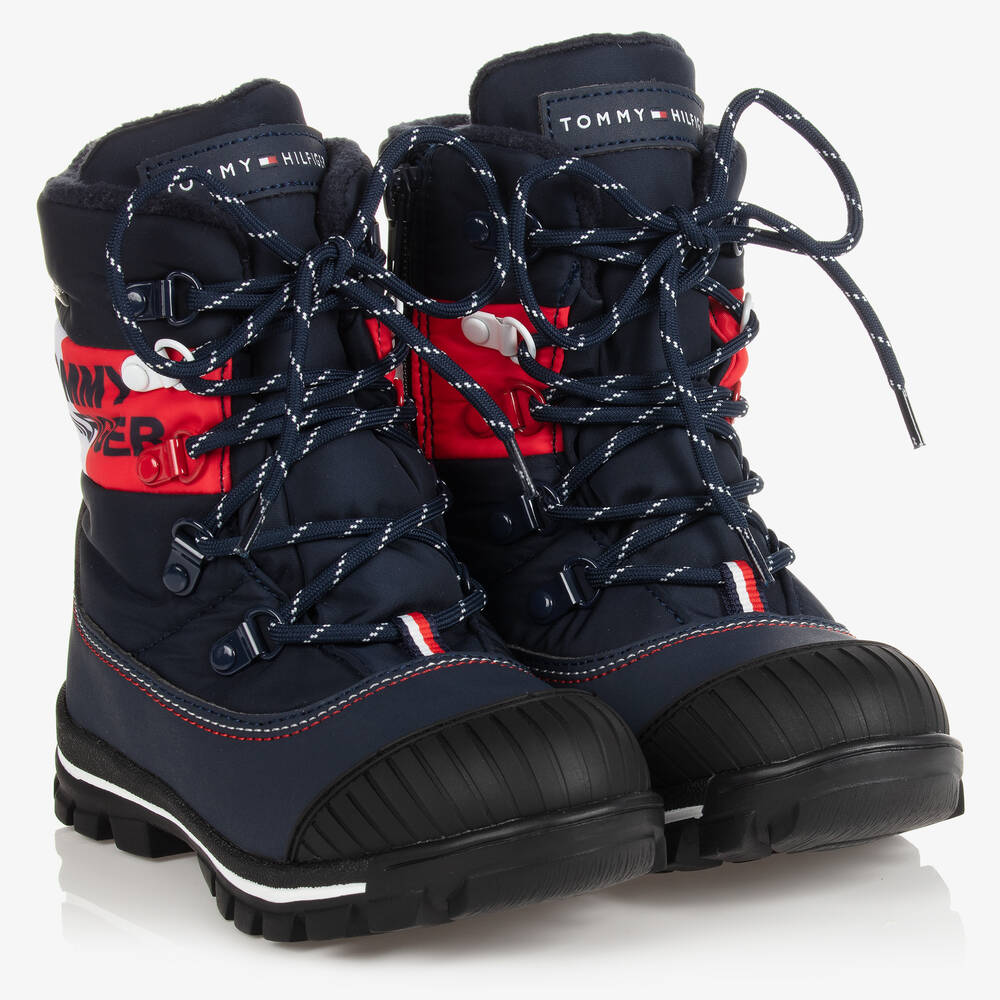 Tommy Hilfiger - Boys Blue Logo Snow Boots | Childrensalon