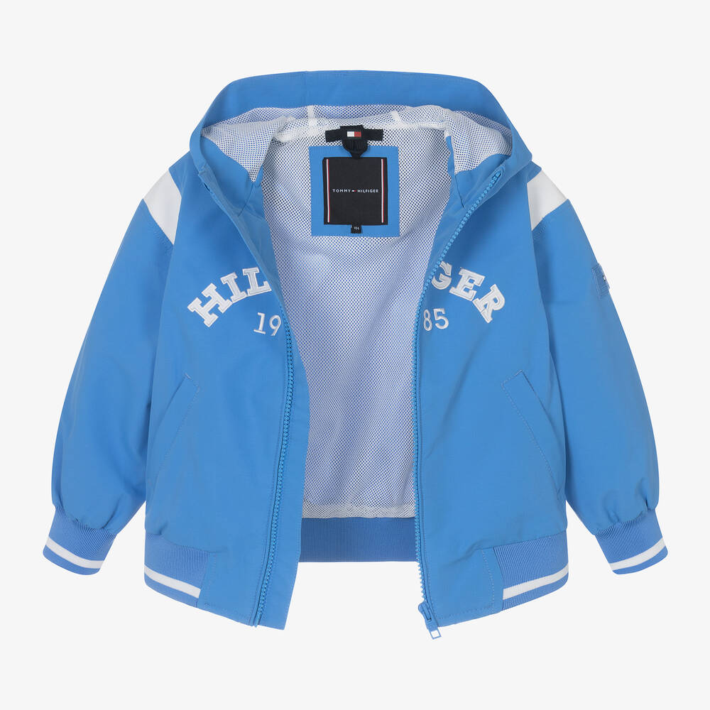 Tommy Hilfiger-Boys Blue Monotype Bomber Jacket | Childrensalon Outlet