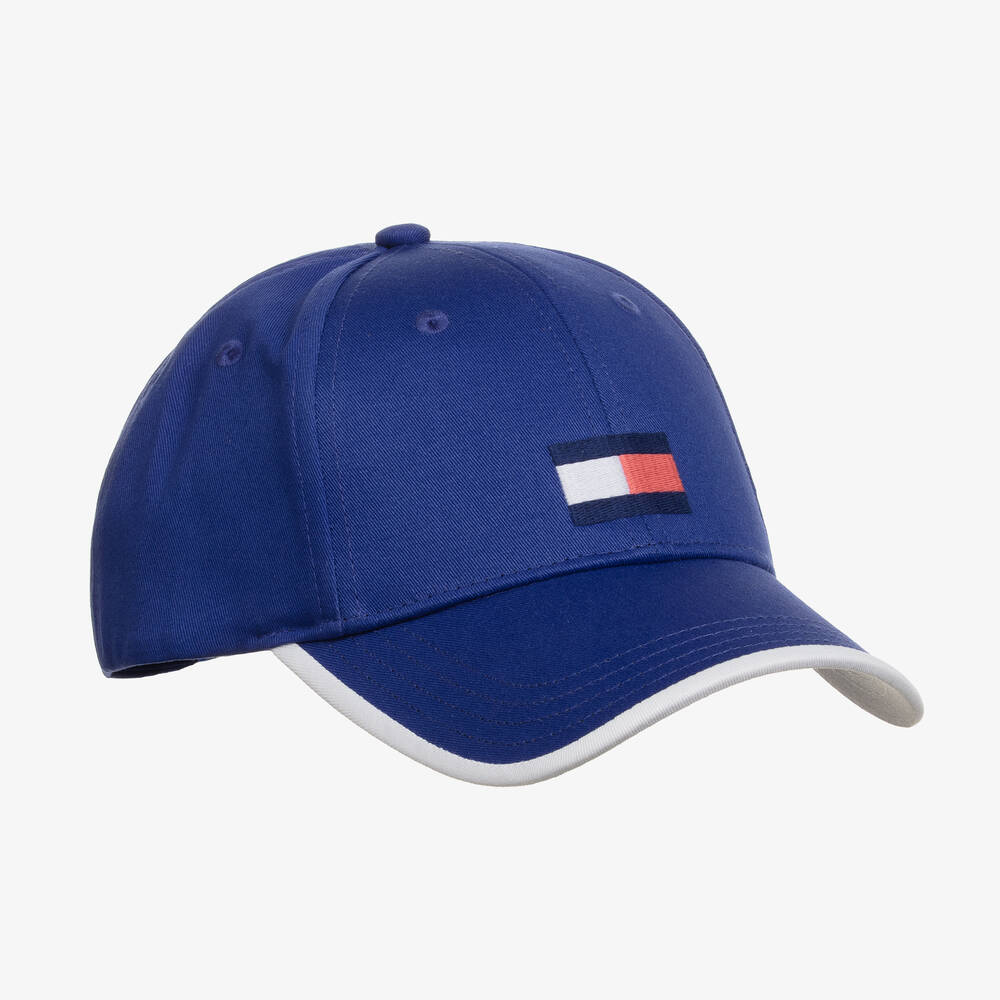 Tommy Hilfiger - Boys Blue Organic Cotton Flag Cap | Childrensalon