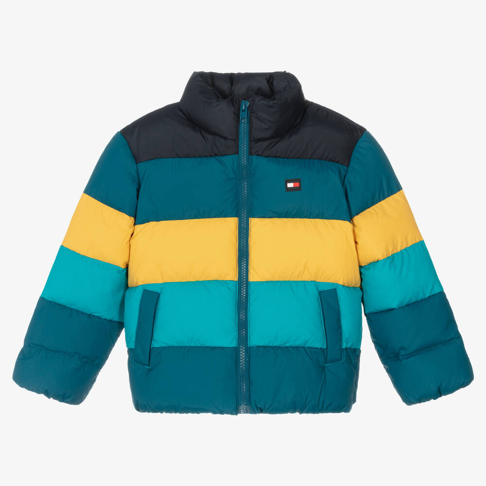 Tommy Hilfiger - Boys Blue Puffer Logo Jacket | Childrensalon