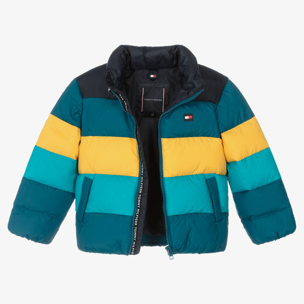 Tommy Hilfiger-Boys Blue Puffer Logo Jacket | Childrensalon Outlet
