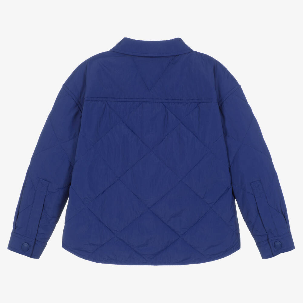 Tommy Hilfiger-Boys Blue Quilted Shacket | Childrensalon Outlet