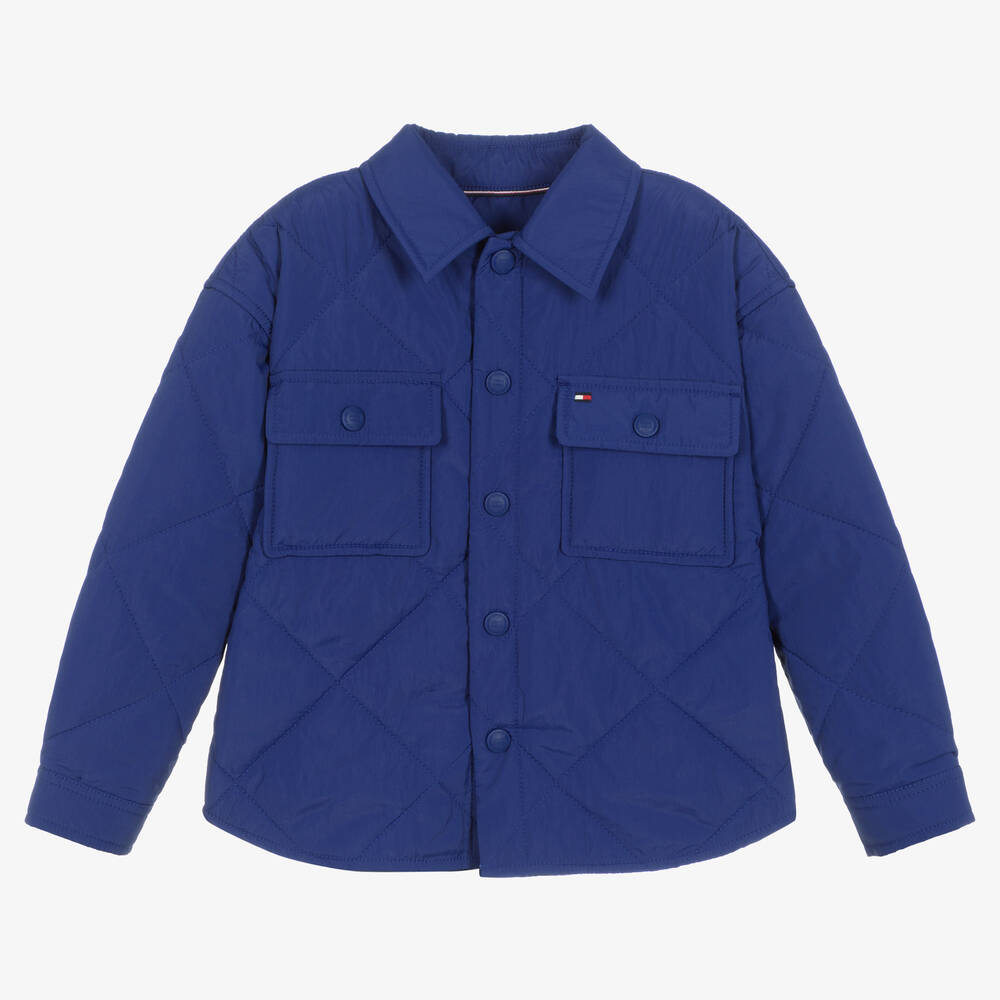 Tommy Hilfiger - Boys Blue Quilted Shacket | Childrensalon