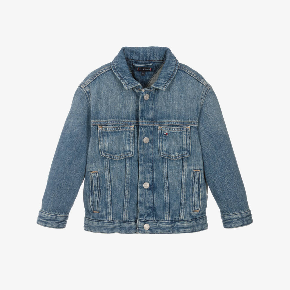 Tommy Hilfiger-Boys Blue Short Denim Jacket | Childrensalon Outlet
