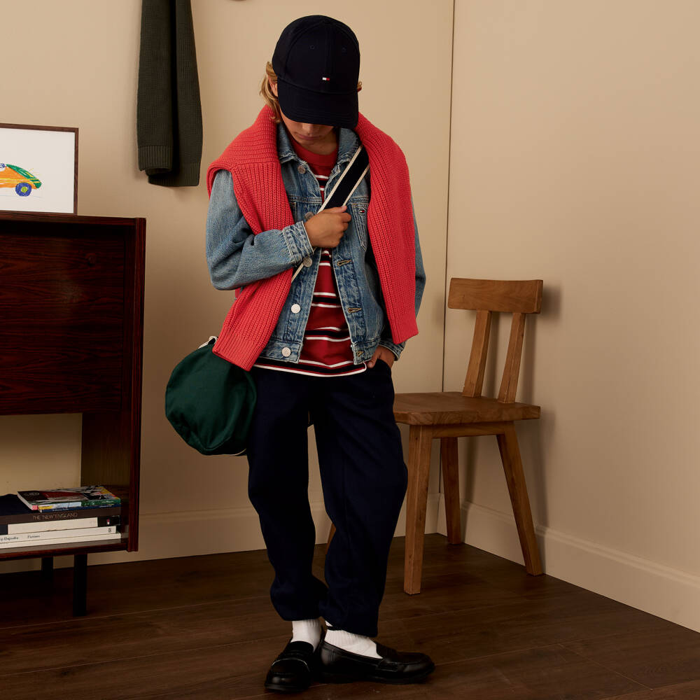 Tommy Hilfiger-Boys Blue Short Denim Jacket | Childrensalon Outlet