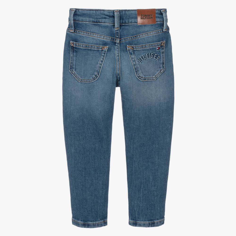 Tommy Hilfiger-Boys Blue Straight Fit Denim Jeans | Childrensalon Outlet