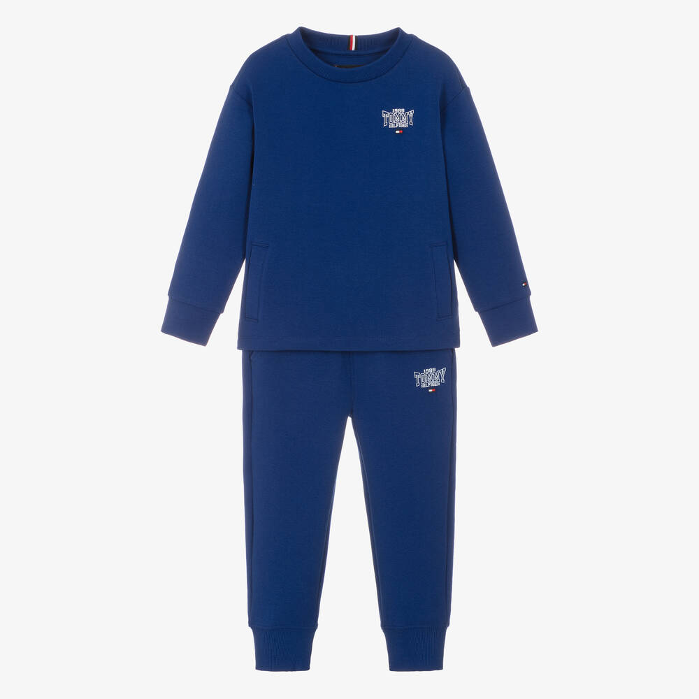Tommy Hilfiger - بدلة رياضية جرسي لون أزرق للأولاد | Childrensalon