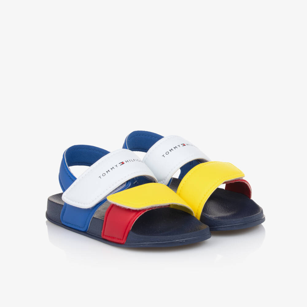 Tommy Hilfiger-Boys Blue Velcro Strap Sandals | Childrensalon Outlet