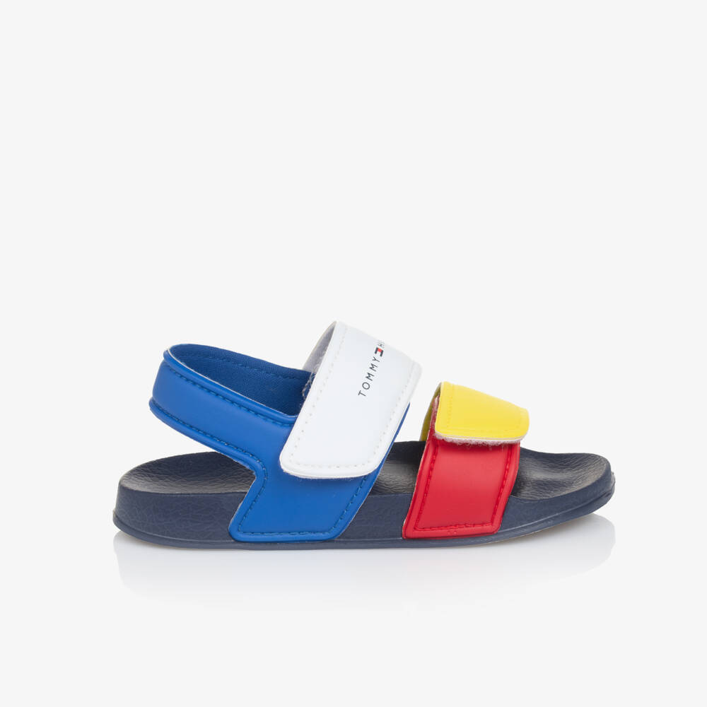 Tommy Hilfiger-Boys Blue Velcro Strap Sandals | Childrensalon Outlet