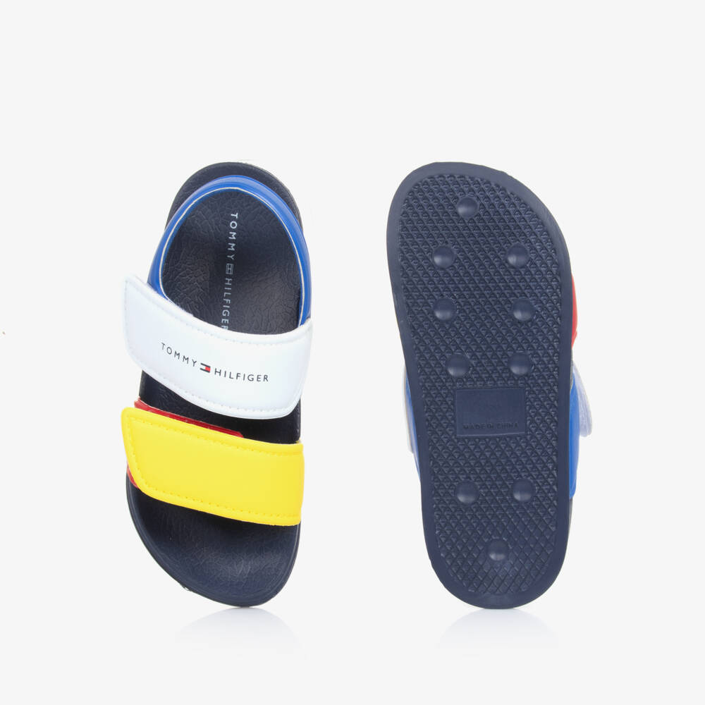 Tommy Hilfiger-Boys Blue Velcro Strap Sandals | Childrensalon Outlet