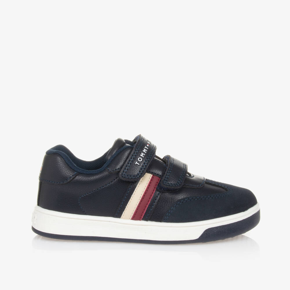 Tommy Hilfiger-Boys Blue Velcro Stripe Trainers | Childrensalon Outlet