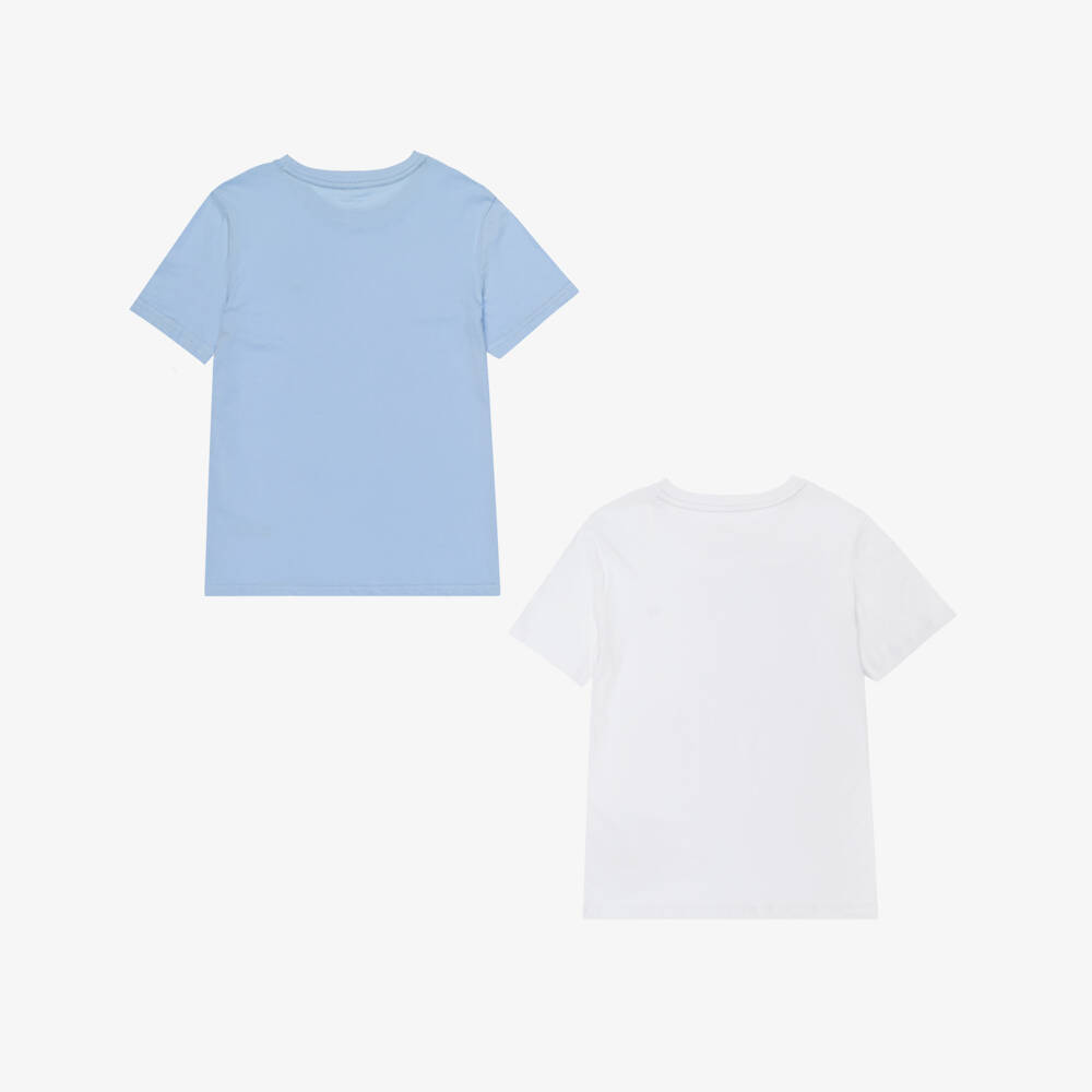 Tommy Hilfiger-Boys Blue & White Cotton Flag Logo T-Shirts (2 Pack) | Childrensalon Outlet