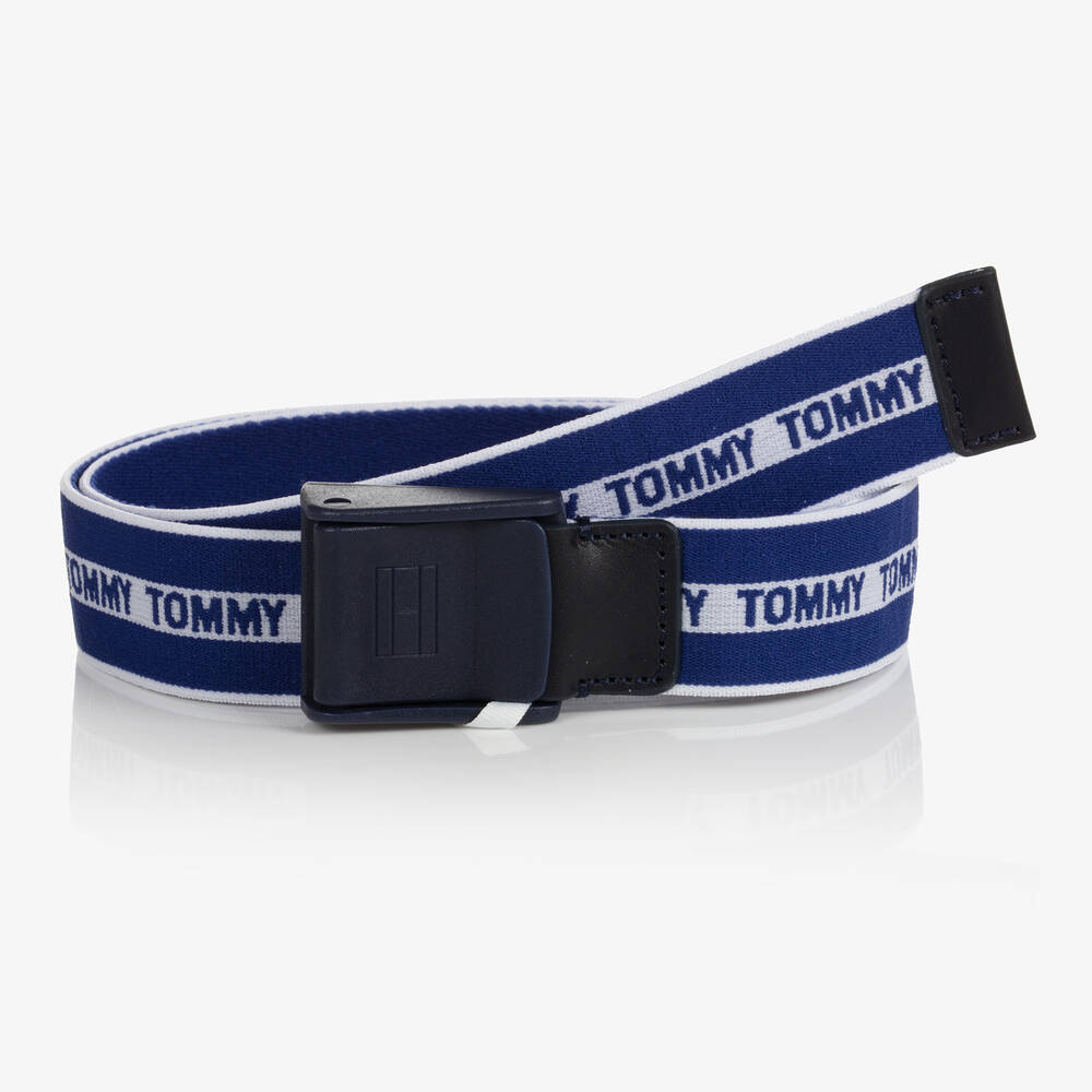 Tommy Hilfiger - حزام لون أزرق وأبيض للأولاد | Childrensalon
