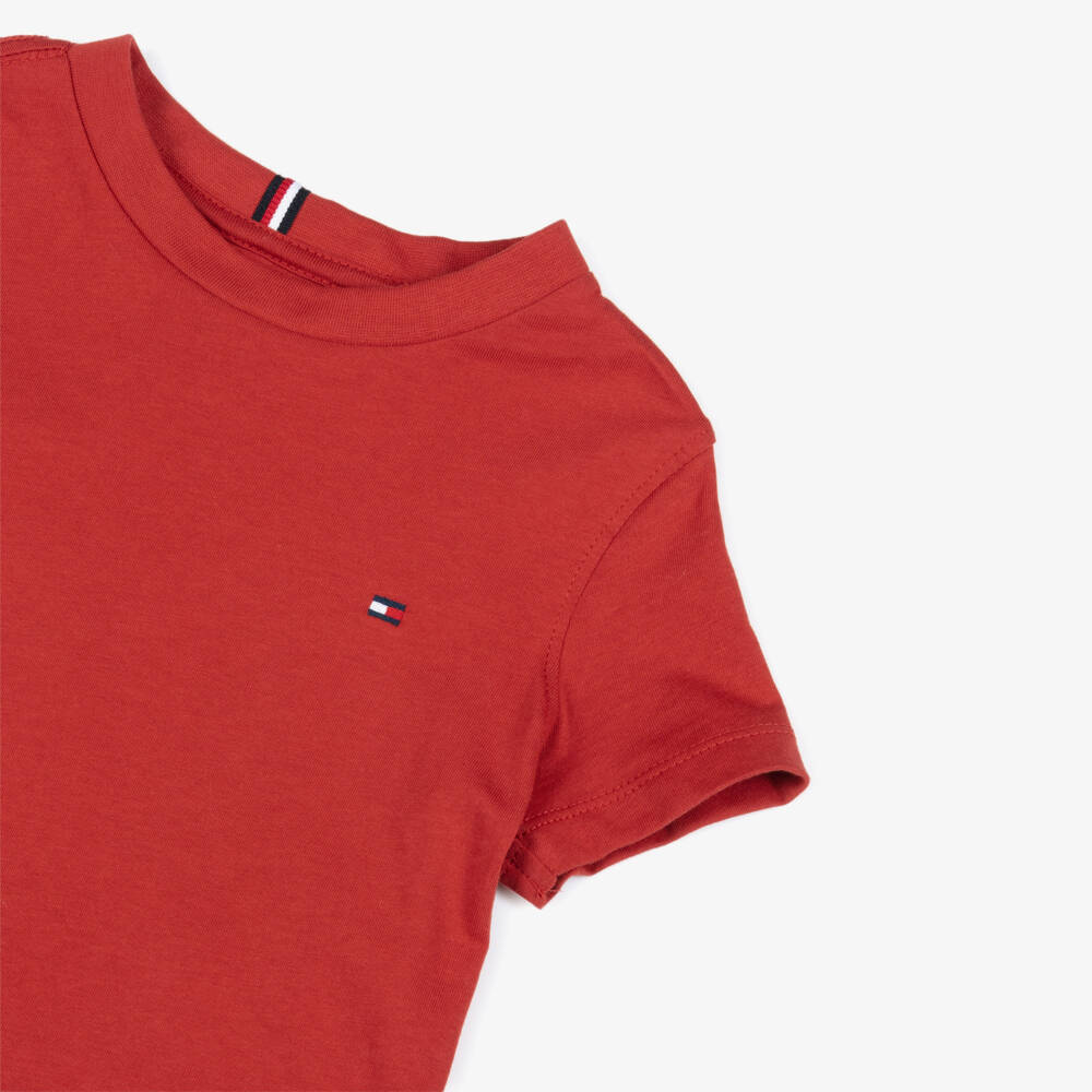Tommy Hilfiger-Boys Brick Red Cotton Short-Sleeve T-Shirt | Childrensalon Outlet