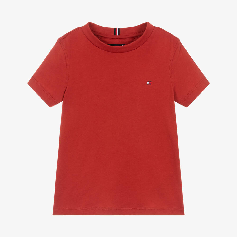 Tommy Hilfiger-Boys Brick Red Cotton Short-Sleeve T-Shirt | Childrensalon Outlet