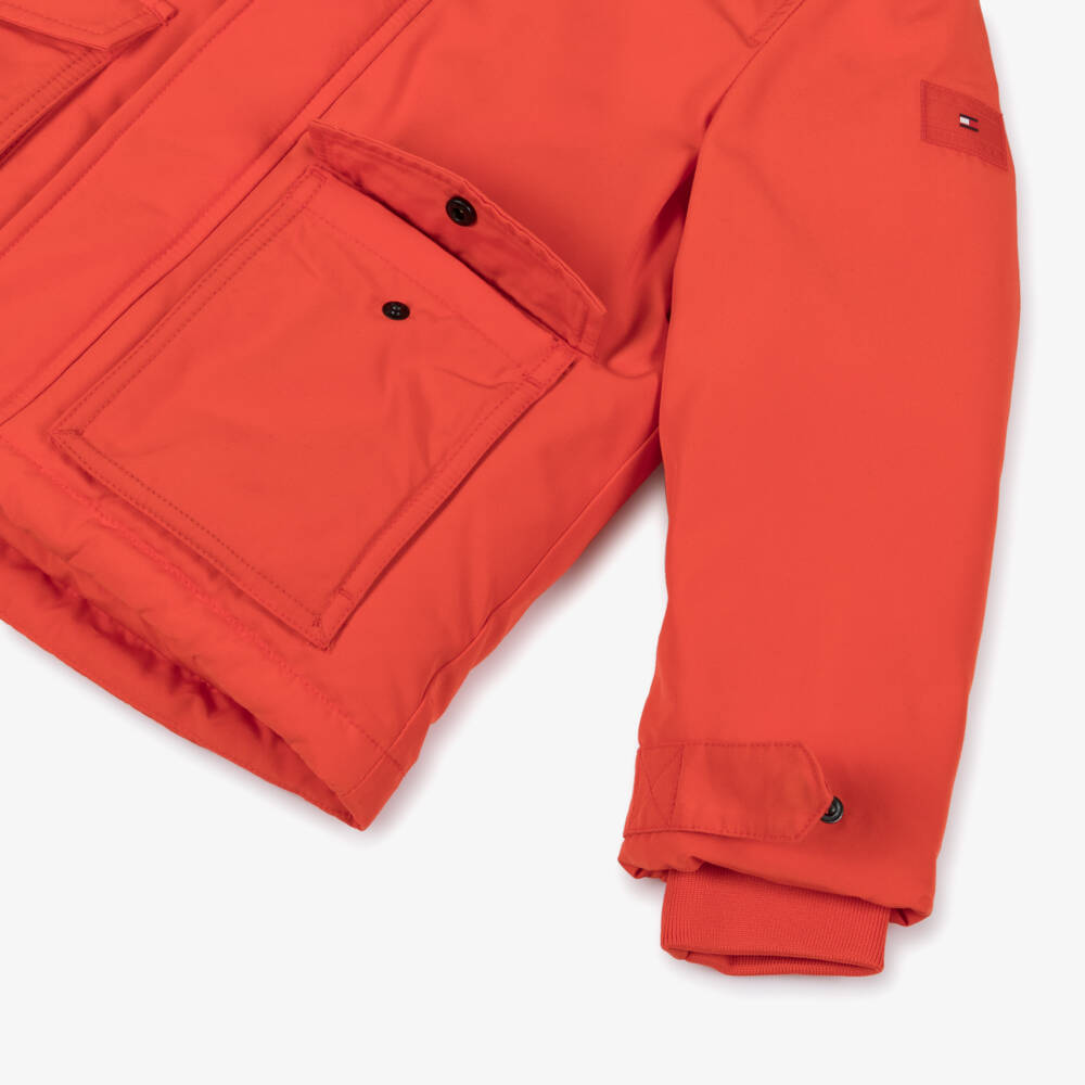 Tommy Hilfiger-Boys Bright Orange Parka Coat | Childrensalon Outlet