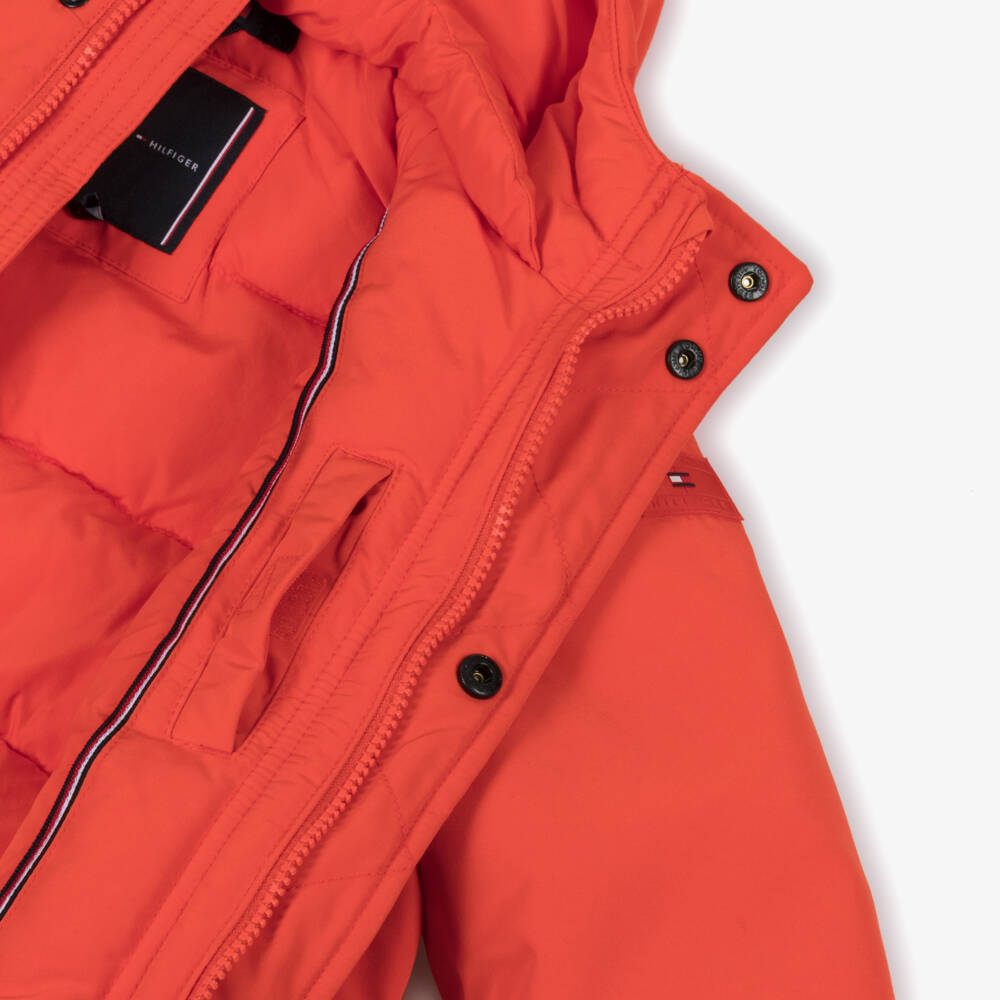 Tommy Hilfiger-Boys Bright Orange Parka Coat | Childrensalon Outlet