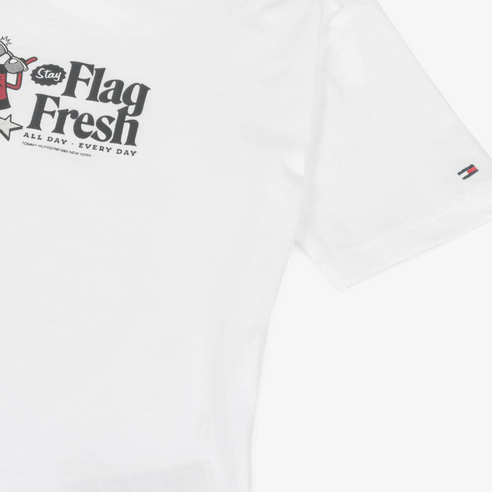 Tommy Hilfiger-Boys Bright White Cotton Tee | Childrensalon Outlet