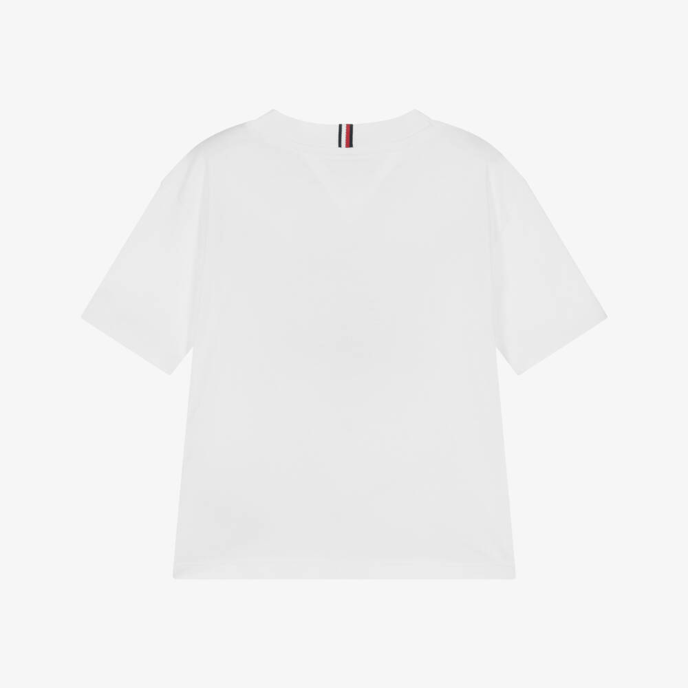 Tommy Hilfiger-Boys Bright White Cotton Tee | Childrensalon Outlet
