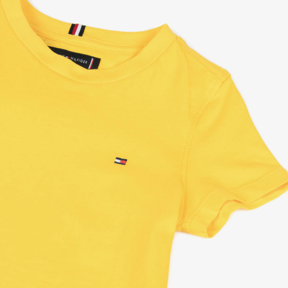 Tommy Hilfiger-Boys Bright Yellow Cotton T-Shirt | Childrensalon Outlet