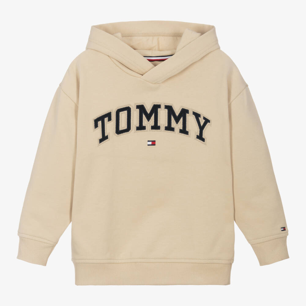 Tommy Hilfiger-Boys Casual Beige Hoodie | Childrensalon Outlet