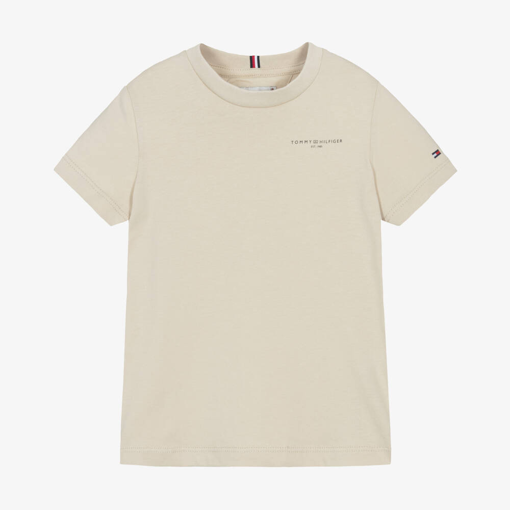 Tommy Hilfiger-Boys Classic Beige Cotton Top | Childrensalon Outlet