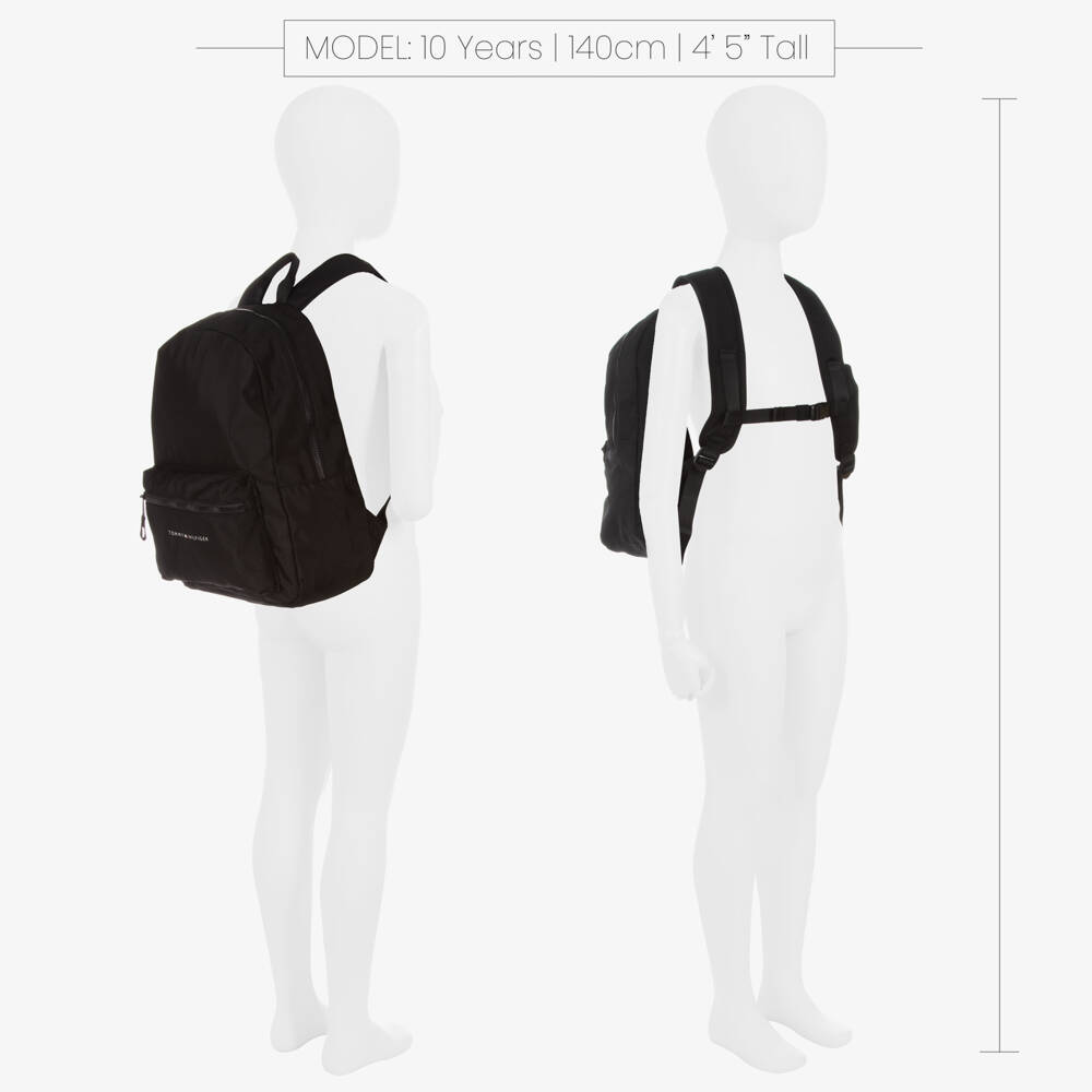 Tommy Hilfiger-حقيبة ظهر كانفاس لون أسود (37 سم) | Childrensalon Outlet