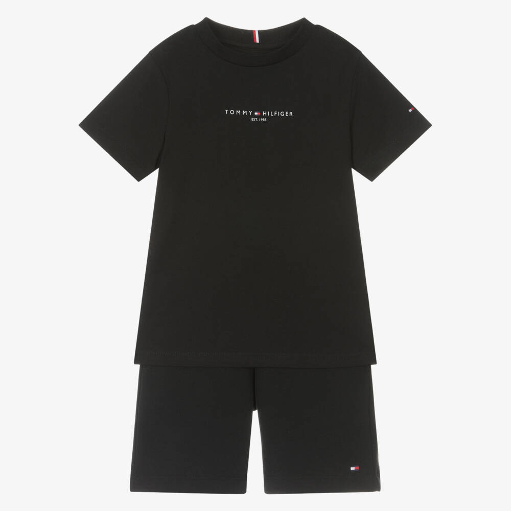Tommy Hilfiger-Классический черный хлопковый комплект для мальчиков | Childrensalon Outlet