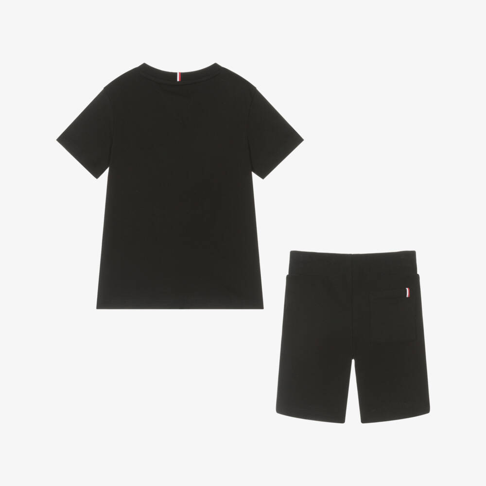 Tommy Hilfiger-Boys Classic Black Cotton Ensemble | Childrensalon Outlet