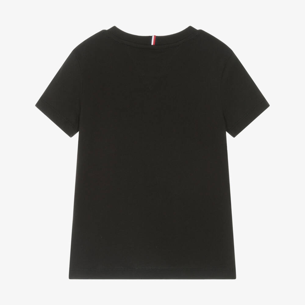 Tommy Hilfiger-Boys Classic Black Cotton Tee | Childrensalon Outlet