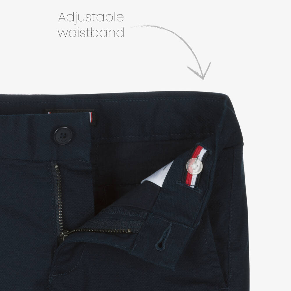 Tommy Hilfiger-Boys Classic Blue Belted Cotton Shorts | Childrensalon Outlet