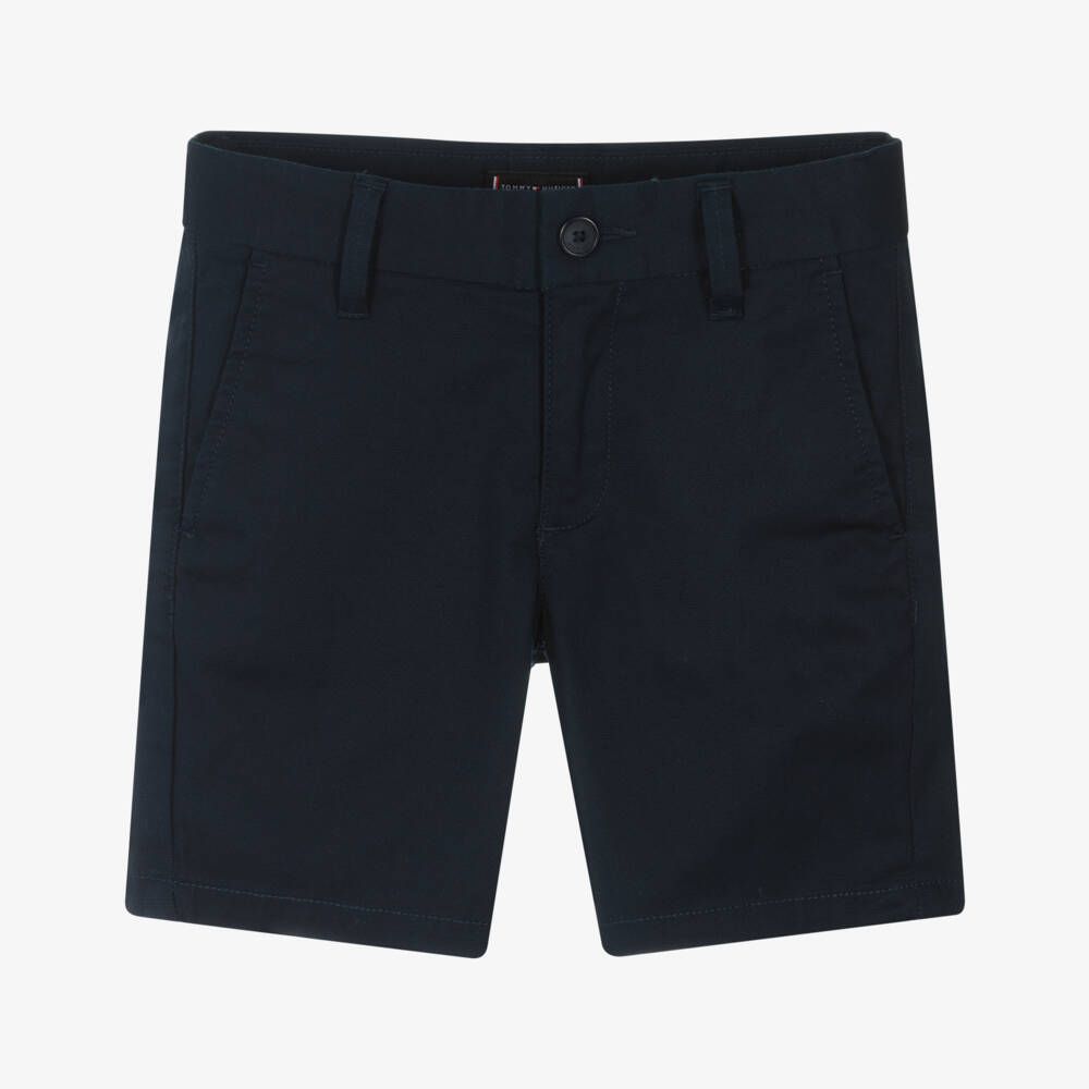 Tommy Hilfiger-Boys Classic Blue Belted Cotton Shorts | Childrensalon Outlet