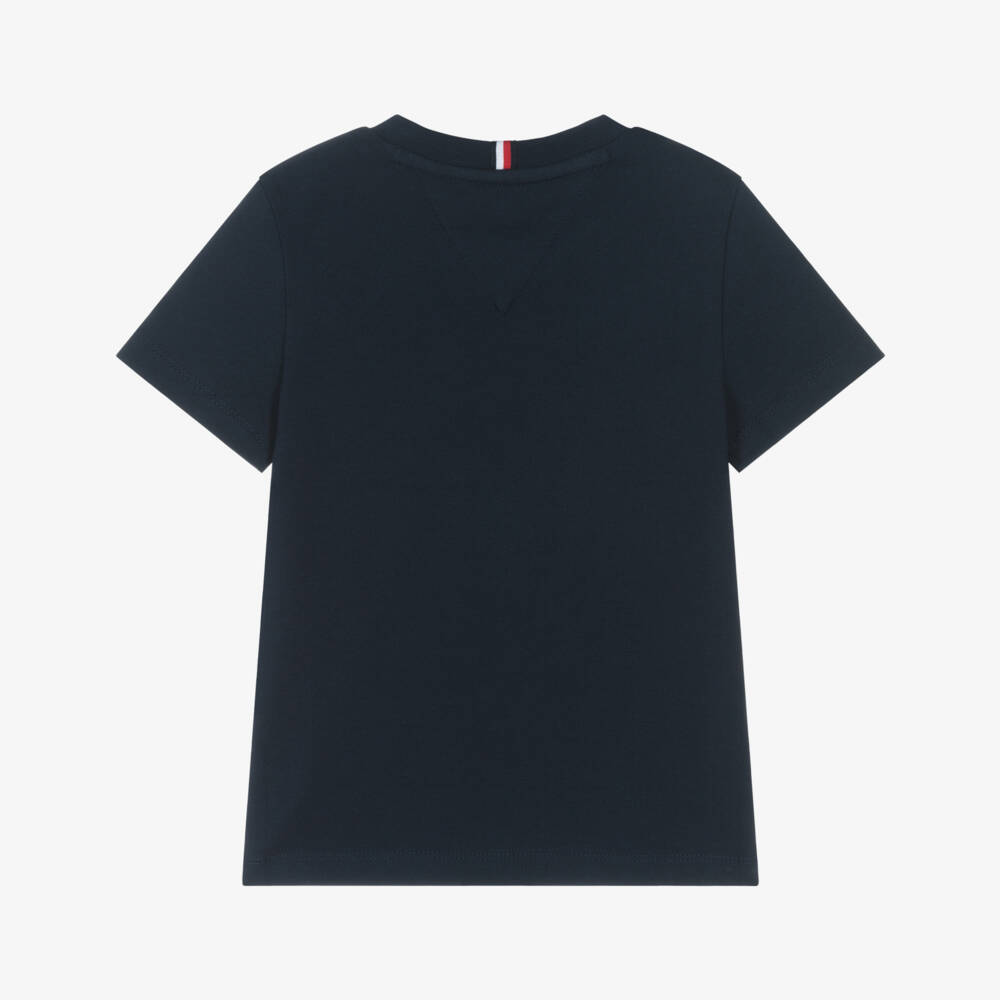 Tommy Hilfiger-Boys Classic Blue Cotton Tee | Childrensalon Outlet