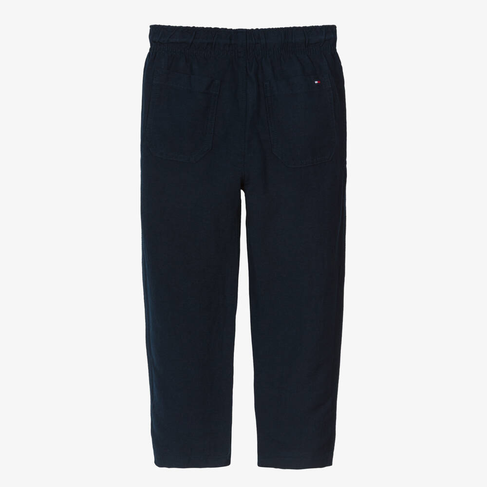 Tommy Hilfiger-Boys Classic Blue Linen Blend Pants | Childrensalon Outlet