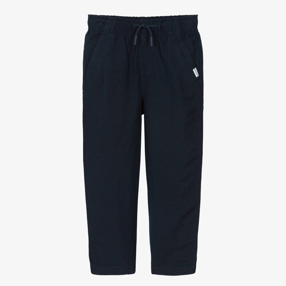 Tommy Hilfiger-Классические синие брюки из льняной смеси для мальчиков | Childrensalon Outlet
