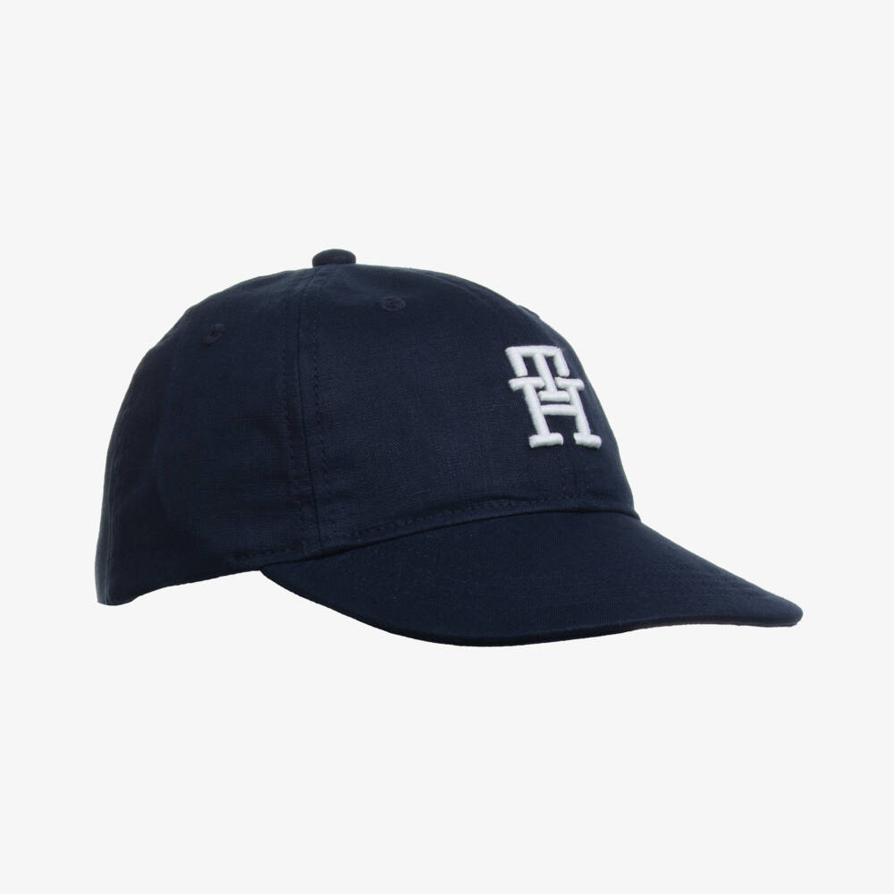 Tommy Hilfiger-Boys Classic Blue Linen Hat | Childrensalon Outlet